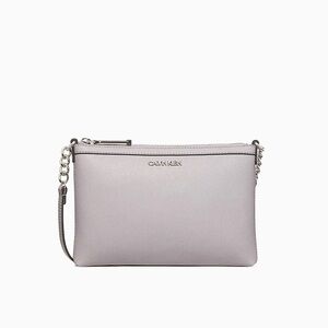 Calvin Klein Women's Saffiano Leather Small Shoulder Zip Bag - Lavender